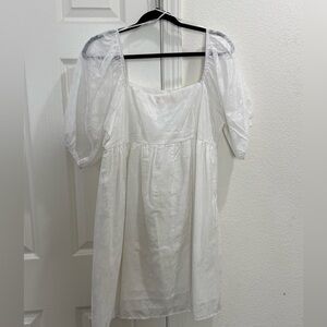 Altar'd State Floral Textured White Dress